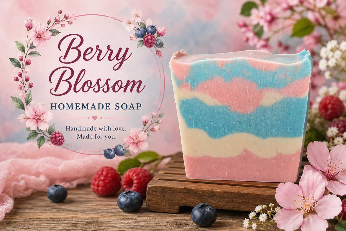 Goat Milk Soap – Berry Me Patriotic, Handmade, 5 oz