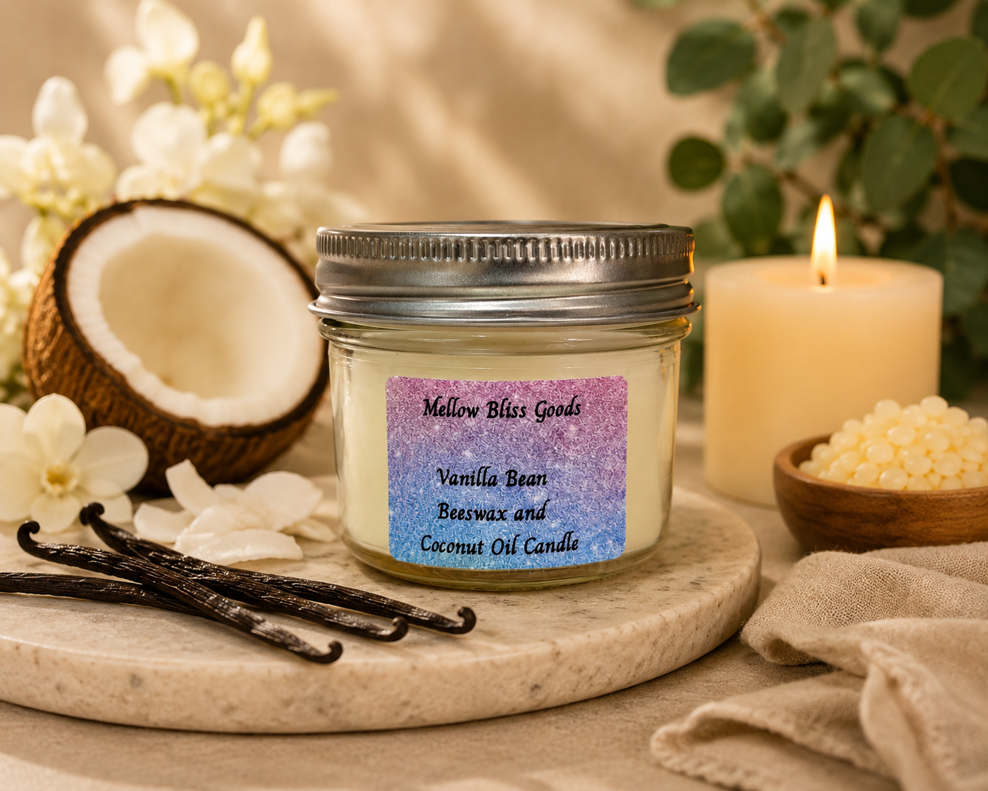 Vanilla Bean Beeswax Candle
