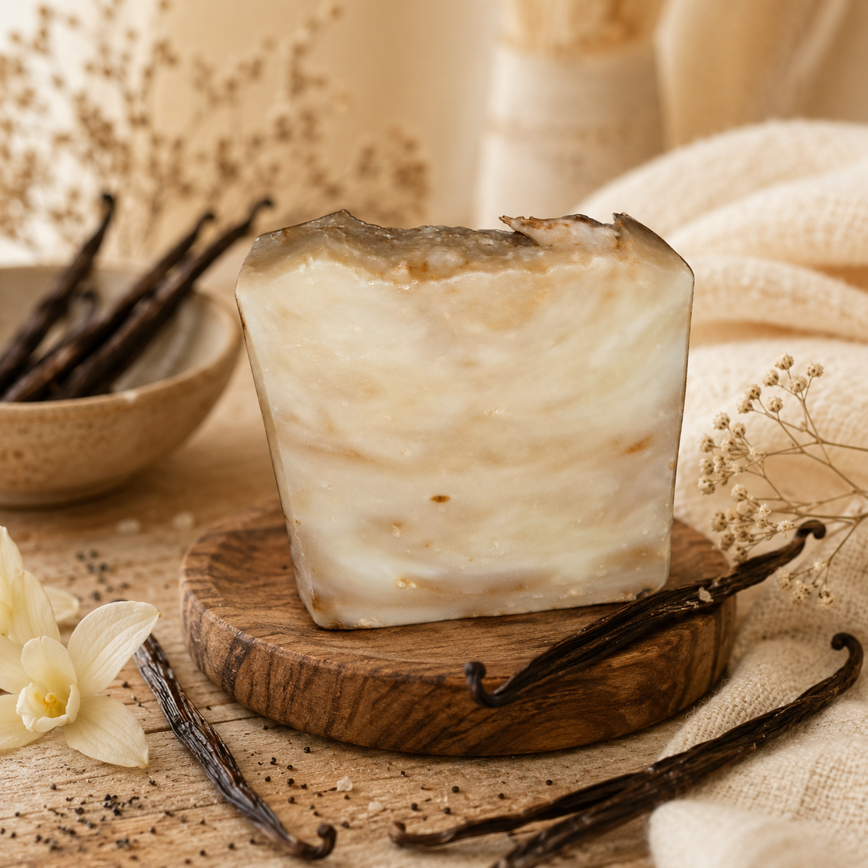 Hot Process Vanilla Bean Handmade Soap