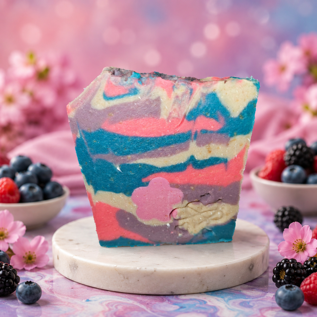 Goat Milk Soap – Berry Bliss, Handmade with Colloidal Oatmeal, 4 oz